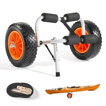 Carrito para Kayak SucceBuy de 200 lbs, Plegable, con Ruedas Sólidas de 10 Pulgadas, Carrito para Tabla de Paddle, para Transportar Canoas y Colchonetas Flotantes