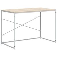 escritorio - mesa de ordenador de ordenador madera de ingenieria blanco y roble