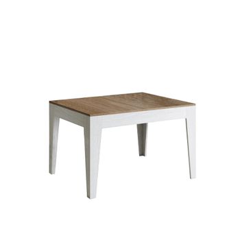 Mesa extensible 90x120/180 cm efecto madera roble /fresno blanco