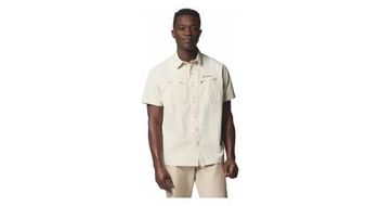Camisa columbia mountaindale beige de manga corta