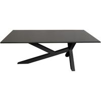 mesa de salon comedor oficina reunion patas metalicas xy negro 160x90 cm gris ofilike