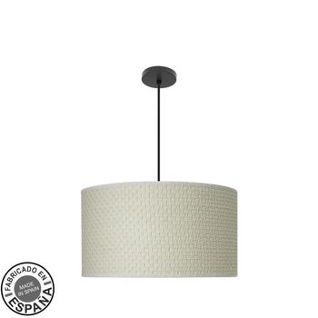 Colgante moda 3xe27 negro/cañizo blanco regx50x50 c/difusor