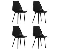 vidaxl sillas de comedor 4 unidades negras pp