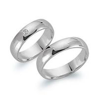 alianzas 18 quilates oro blanco con diamante
