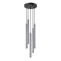 lampara colgante vacu 5 luces  cemento