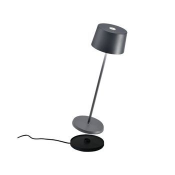 Lámpara De Mesa Led Recargable Y Regulable Gris Oscuro Olivia Pro