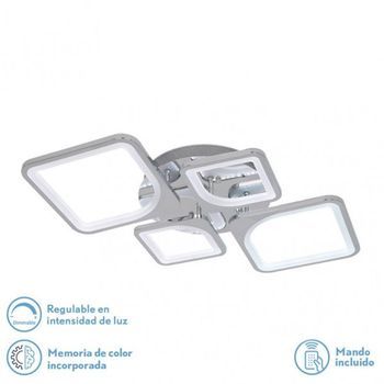 Fabrilamp 172684020 | Plafon 86w 3000-4000-6500k Cromo Elara 9x76x46 Cm 11610lm Regulable, Memoria Y C. Remoto