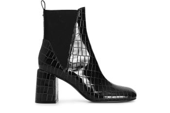 botín mujer estampado cocodrilo black