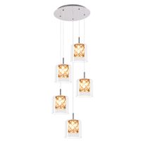 lichty - lampara colgante de metal color plata 30 cm g9 max 25 w