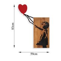 decoracion pared de madera banksy-15 nogal negro 83x60 cm
