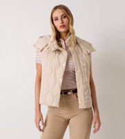 guess para mujer w6yl13w2883 chaleco acolchado con capucha beige xs casual poliamida