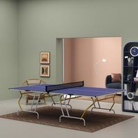 mesa de ping-pong sportnow mdf acero 274x1525x76 cm azul