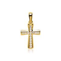 colgante cruz 8 quilates oro circonita