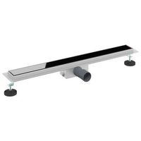 drenaje de ducha con tapa de vidrio negro 70 cm vidaxl