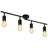 ignaz - foco de techo de metal color negro 75 cm 4 luces e27