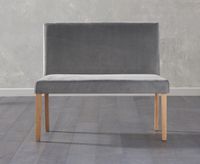 mia small plush grey bench with back