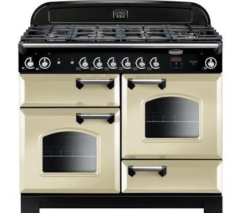 Rangemaster Classic 110 cm Gas Range Cooker - Cream & Chrome, Cream