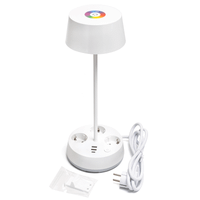 aigostar lampara de escritorio con enchufe y tomas de corriente salida usb y tipo c lampara de mesa tactil 3 temperaturas de colorrgb brillo ajustable blanca