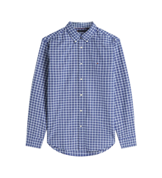 Tommy Hilfiger para hombre. MW0MW38578 Camisa Seasonal Pattern azul (L), Casual, Algodón, Manga larga