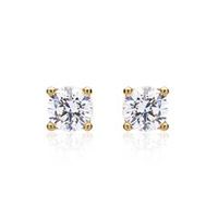 8 quilates pendientes de oro amarillo con circonita