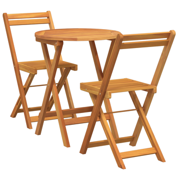 Juego De Bistro Plegable De 3 Uds De Madera Maciza De Acacia Cfw254100