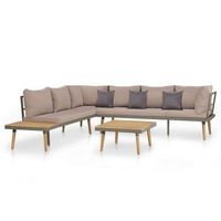 juego muebles de jardin 4 piezas y cojines madera maciza acacia vidaxl