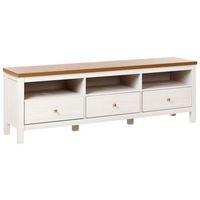 elegante mueble tv con 3 cajones tablero de particulas muebles de sala de estar blanco inverell
