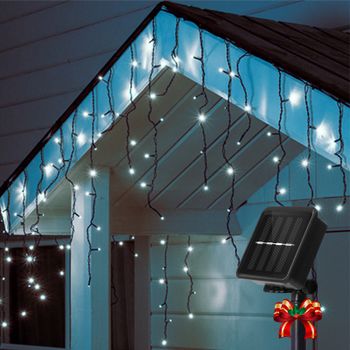 Aigostar Cortina Luces Navidad Exterio Para Exteriores, 3M+5M*0.6M 100 LED 8 Modos, Luces Navidad Cortina IP65 Luces LED de Cortina de Carámbano Para Bodas, Fiestas, Navidad, Blanco frio