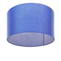 lampara de techo azul pantalla de tambor de tela 1 luz cable blanco clasico dulce