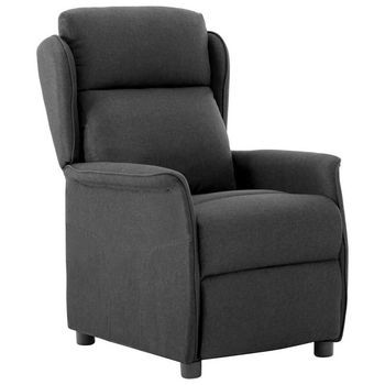 Vidaxl Sillón Reclinable Gris Oscuro Poliéster