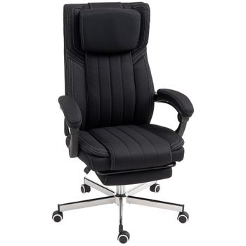 Vinsetto Silla de oficina asiento giratorio respaldo inclinable altura ajustable 65x61x105-113 cm Negro   Aosom España
