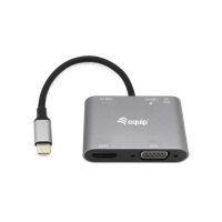 adaptador usb-c equip 133483 5 en 1 hdmi 4k vga usb 30 pd 100w negro