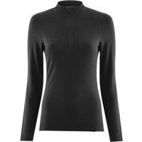 fohn womens merino long sleeve zip base layer m200 black