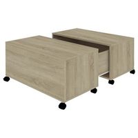mesa de cafe  mesa de centro madera contrachapada roble sonoma 75x75x38 cm