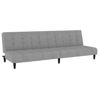 Sofá Cama De 2 Plazas Terciopelo Gris Claro Vidaxl
