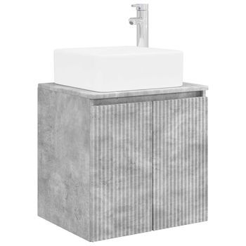 Vanidad Con Lavabo De Pared Gris Hormigón 53 X 35 X 63 Cm Vidaxl