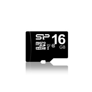 Tarjeta MicroSDHC Silicon Power SP016GBSTH010V10SP 16GB Clase 10 UHS-I 40MB/s Negra