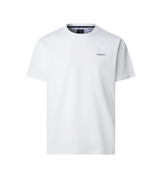 Hackett London para hombre. HM5000092 Camiseta Island blanco (XL), Casual, Algodón, Manga corta