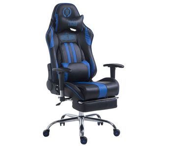 Silla de oficina limit en cuero sintético simil cuero negro/azul 58x70x125 cm