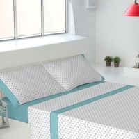 juego sabanas franela invierno algodon diamond 150 cm con dos almohadones rufino diaz aqua