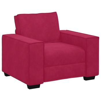 Sillón Sofá Color Rojo Vino, 100x78x84 Cm, Terciopelo Vidaxl