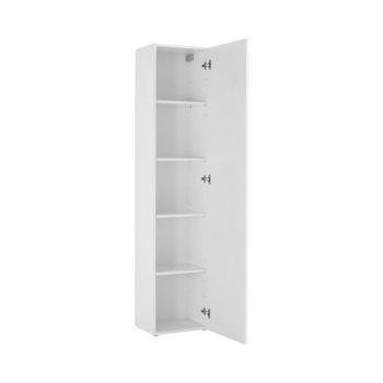 Armario multiusos 1 puerta imitación madera blanco brillo 40x30h180 cm