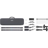 unidad de flash godox tl60 kit 2 tubos led rgb dmx 2700k-6500k bateria integrada