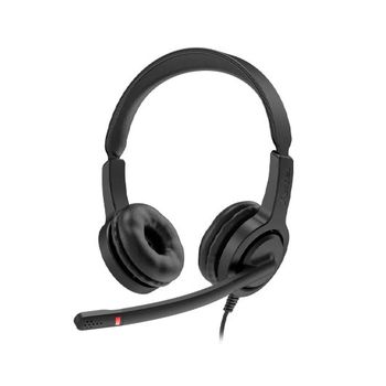 Axtel Auriculares con Micrófono y Control de Volumen, Negro