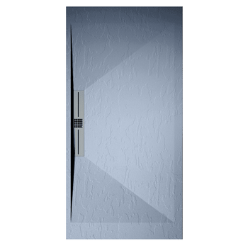 Plato De Ducha Pizarra Edis Gris  80x100 Cm Rejilla Inox