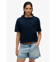 superdry para mujer w1011702a athletic tonal oversized tee m casual algodon manga corta marino