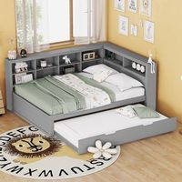 sofa cama doble 140x200 con cama abatible 90x190 toma usb y compartimentos de almacenamiento madera maciza gris