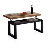 mesa de centro elevable loft roble boreal  negro 120 x 475 x 60 cm