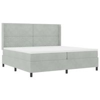 cama tipo box spring con led gris claro 200 x 200 cm terciopelo vidaxl