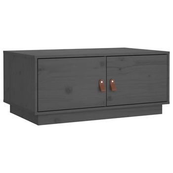 Mesa De Café - Mesa De Centro De Madera Maciza De Pino Gris 80x50x35 Cm